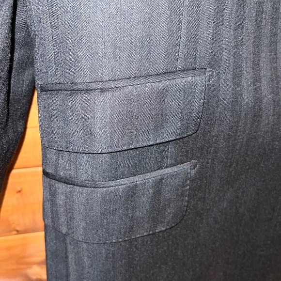 SuitSupply Sienna Charcoal tonal stripe VBC wool cashmere suit jacket 44r - Picture 5 of 11